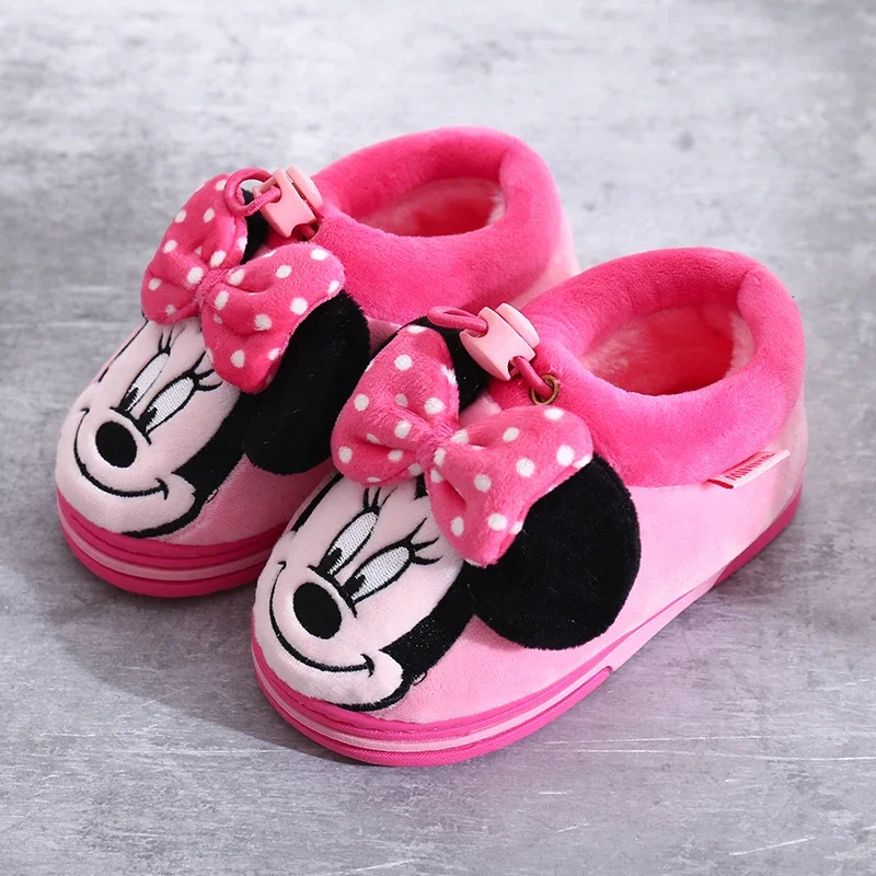 Disney Winter Boys and Girls adorabili pantofole in cotone Mickey mouse camera da letto pantofole calde in peluche per bambini antiscivolo per la