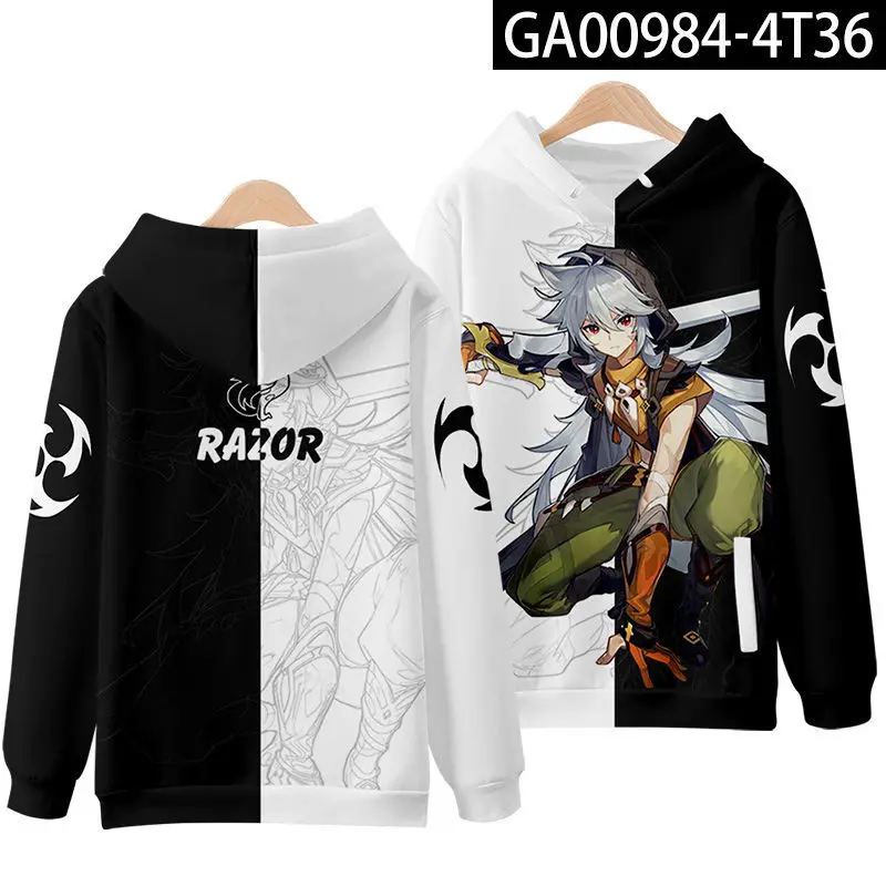 Game Genshin Impact Razor Cosplay Hoodie Women Men Harajuku Sweatshirt Streetwear Hip Hop Pullover Hooded Jacket Male Tracksuit