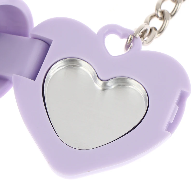 1Pcs Heart Shape Mini Empty Blush Powder Box Eye Shadow Container With Mirror And Aluminum Pan Key Chain Lipstick Case Packaging