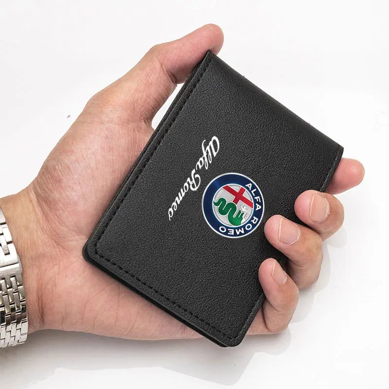 Cartera de conducción de coche, tarjetero, soporte para conductor, bolsa de tarjetas para Alfa Romeo STELVIO Giulia 159 Giulietta 147 Mito 156 MTO Sportiva Car