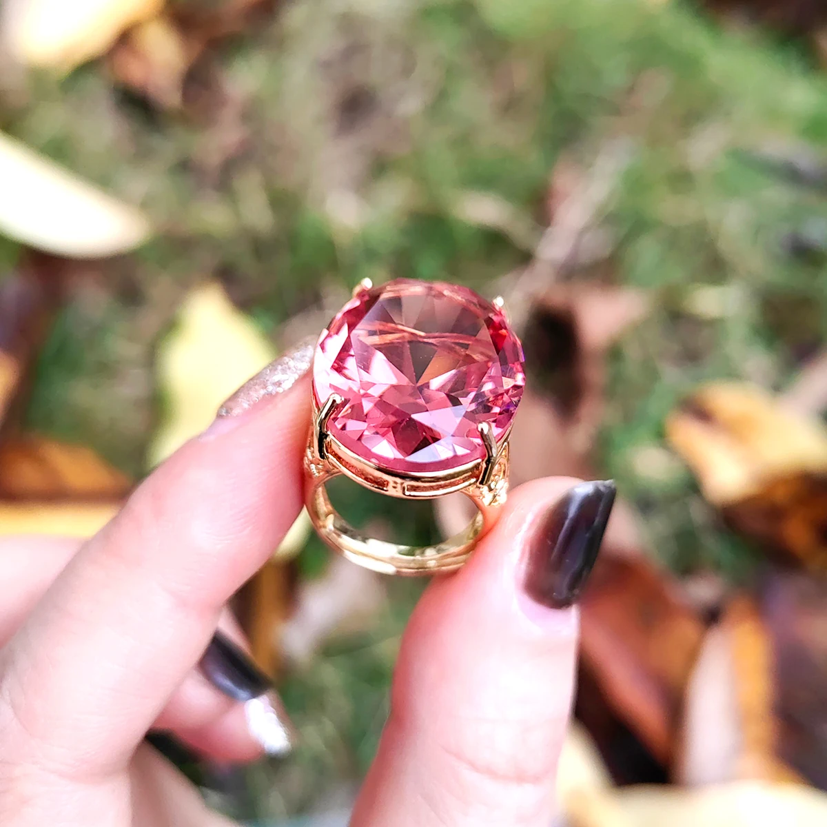 Türkischer Farbwechselnder Edelstein Sultanit Ornamente Ovaler Ring Mode Einfache Ringe für Damen Schmuck – Detail 16