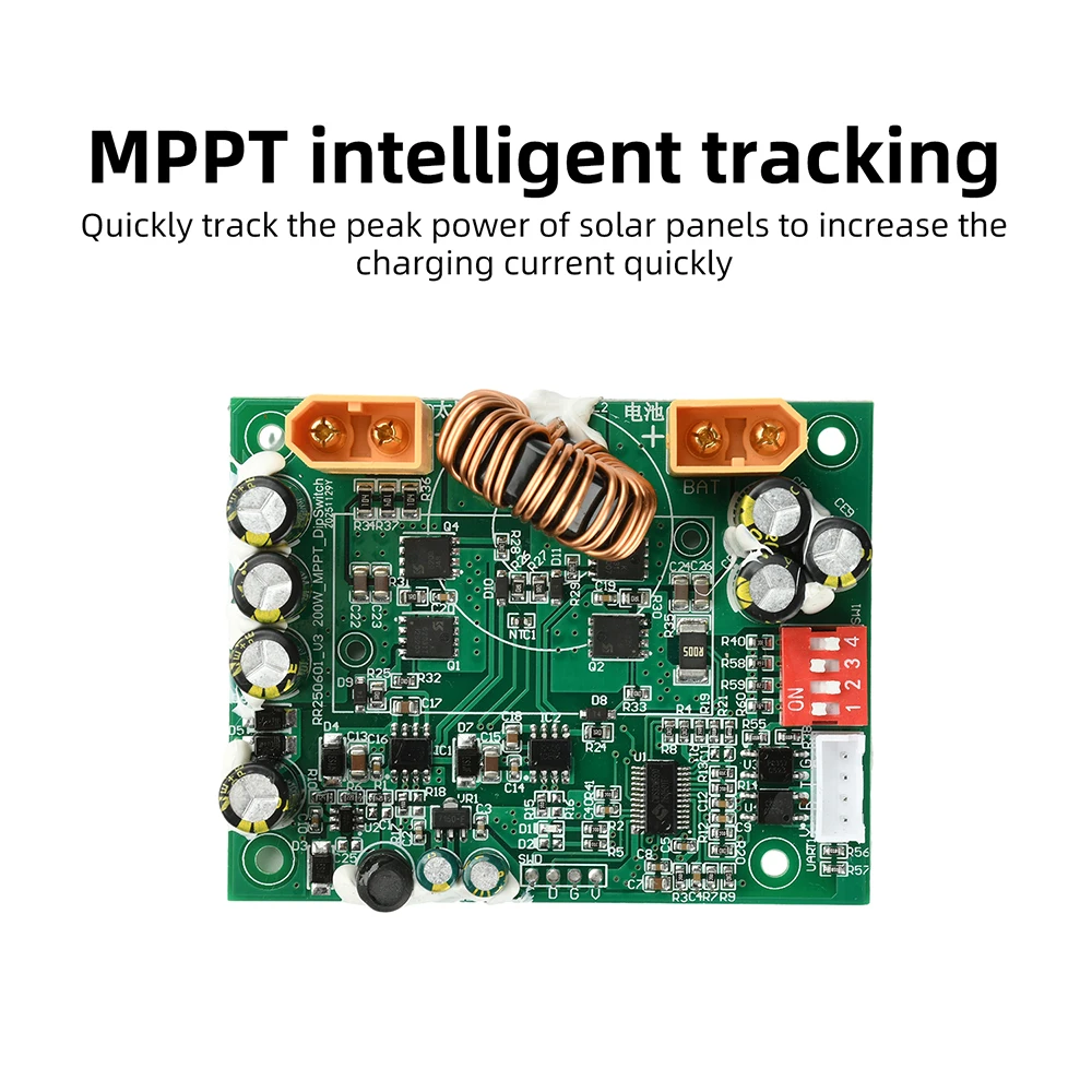 100W Solar-Controller mit Maximum Power Point Tracking (MPPT) und intelligenter Leistungsverfolgung für 12V/24V-Energiespeichersysteme, DIP-Schalter für – Detail 13