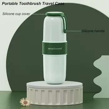 透明牙刷旅行盒帶蓋便攜式牙刷架和漱口杯,大容量牙膏收納盒 10 最佳銷售 旅行牙刷架 - №5