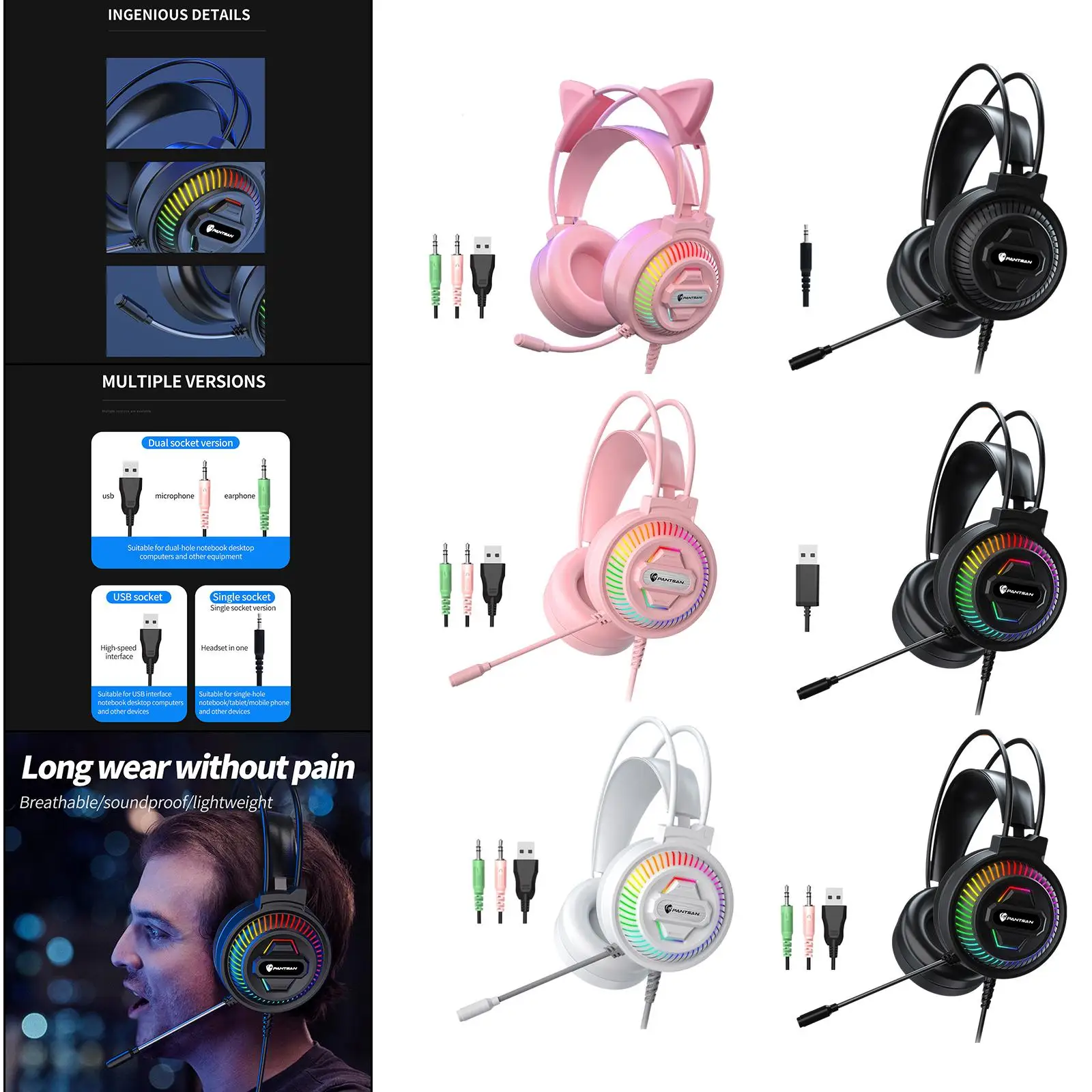 Over-ear 3,5 mm stereoheadsets Koptelefoon Surround Sound Line Control