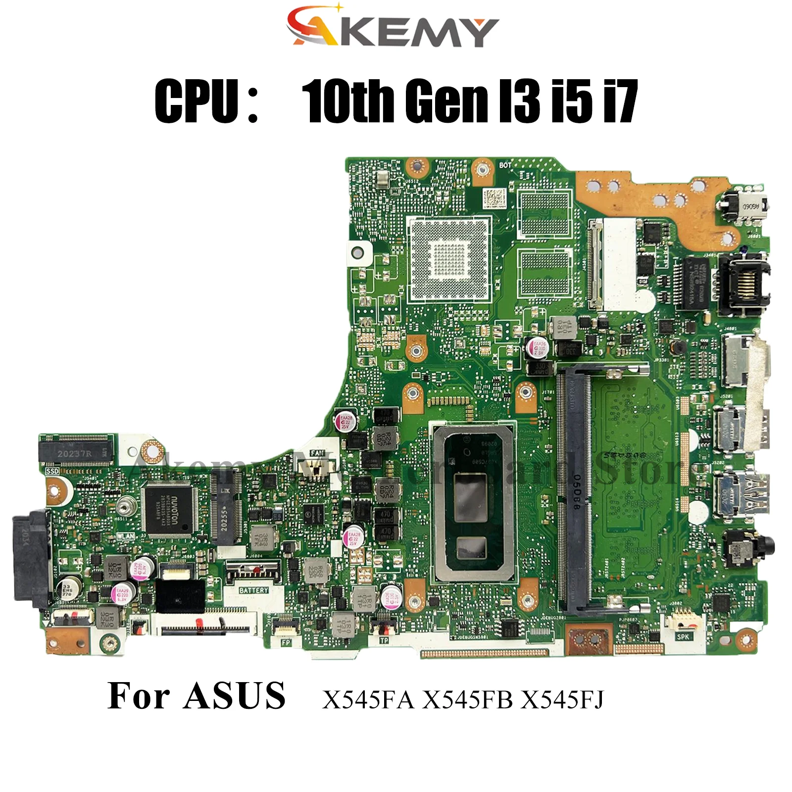 

X545FA Материнская плата для ноутбука ASUS VivoBook X545FJ X545FB X545FA X545F Материнская плата для ноутбука с 10-го поколения I3 i5 i7 101% тест ОК