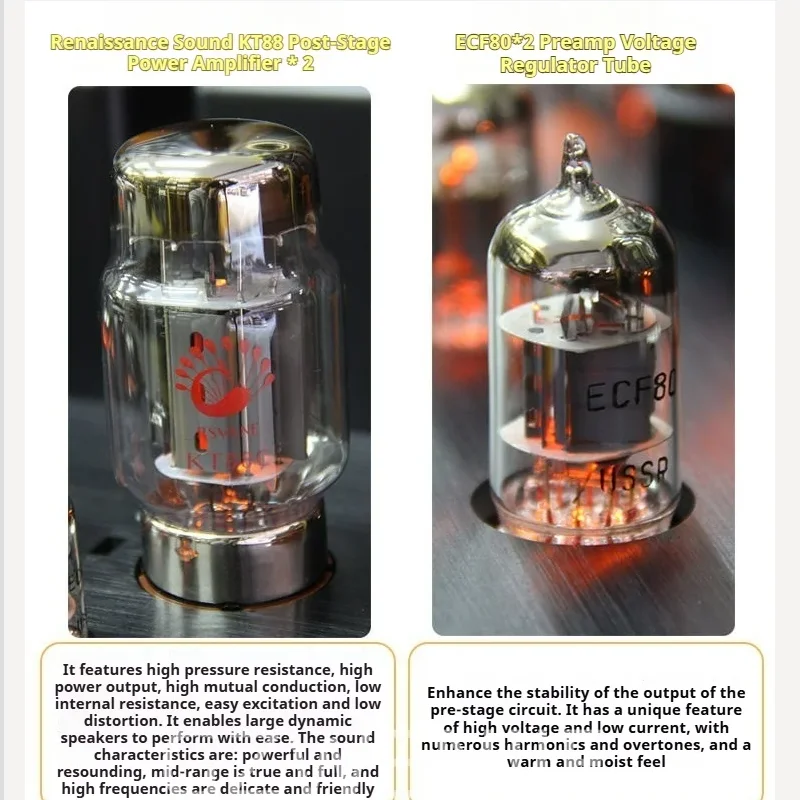 

Ламповый усилитель KT88 200 Вт с Bluetooth, HIFI, MOSFET, одноканальный, двухрежимный, AptX-HD, оптический и коаксиальный цифровой вход