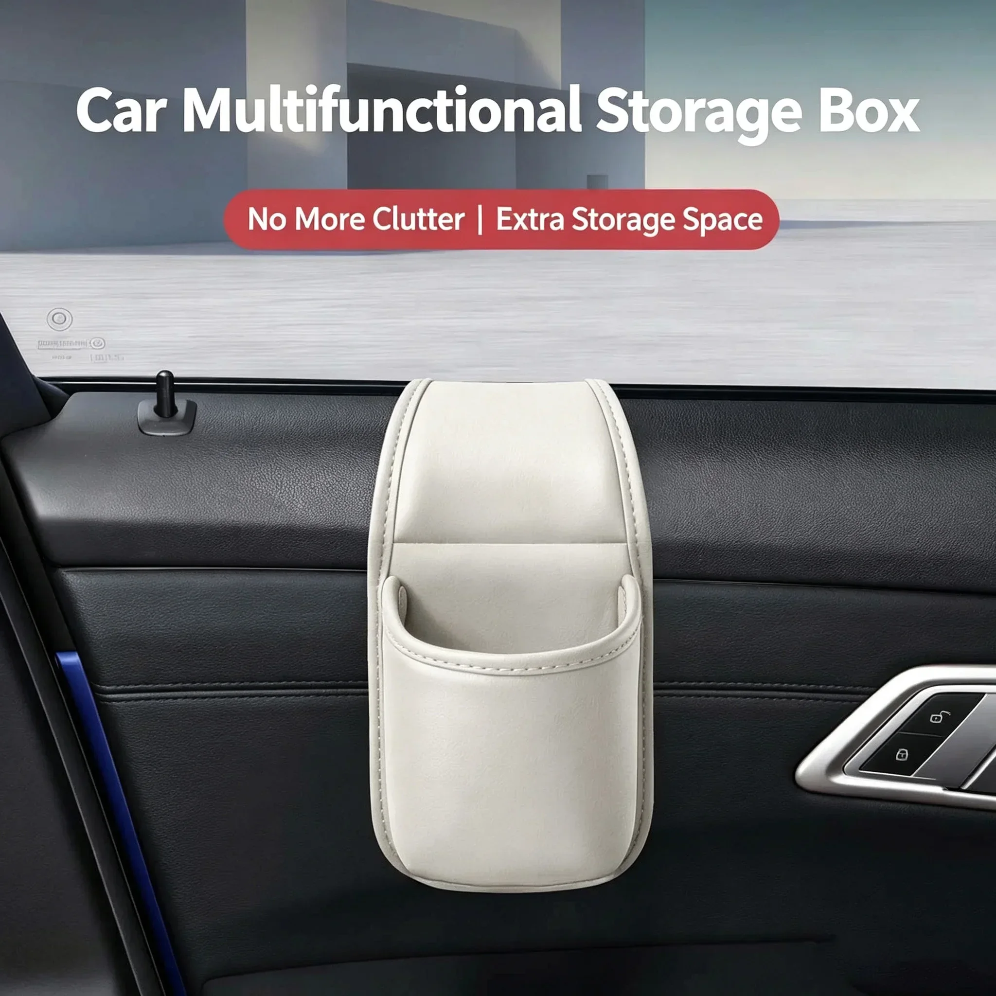 Car Door Cup Holder Multifunctional Adhesive Storage Pocket Auto Door Mount Drink Bottle Holder Phone Sundries Storage Bag