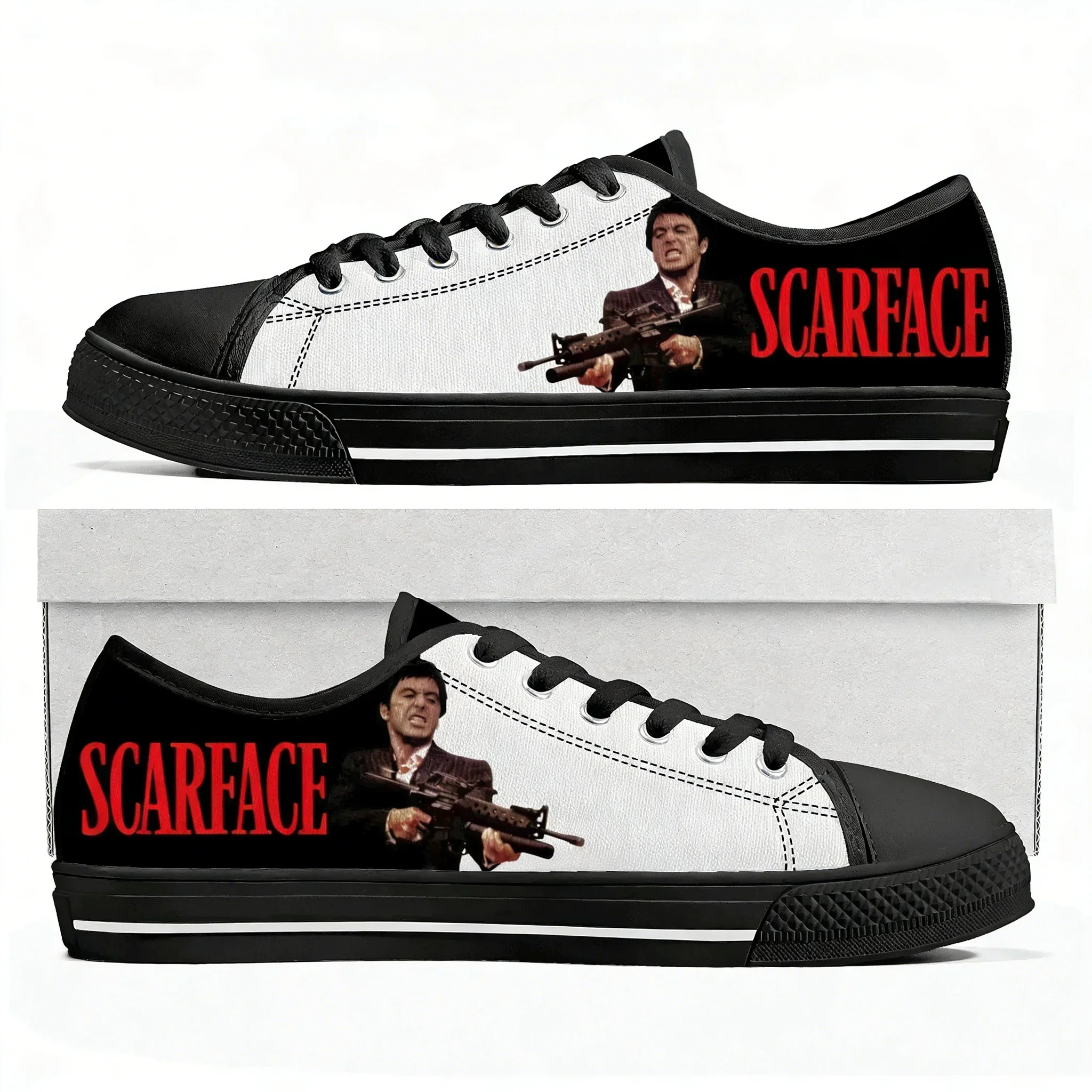 Scarface Low Top Sneakers Mens Womens Teenager High Quality Al Pacino Canvas Sneaker couple Casual Shoes Customize DIY Shoe