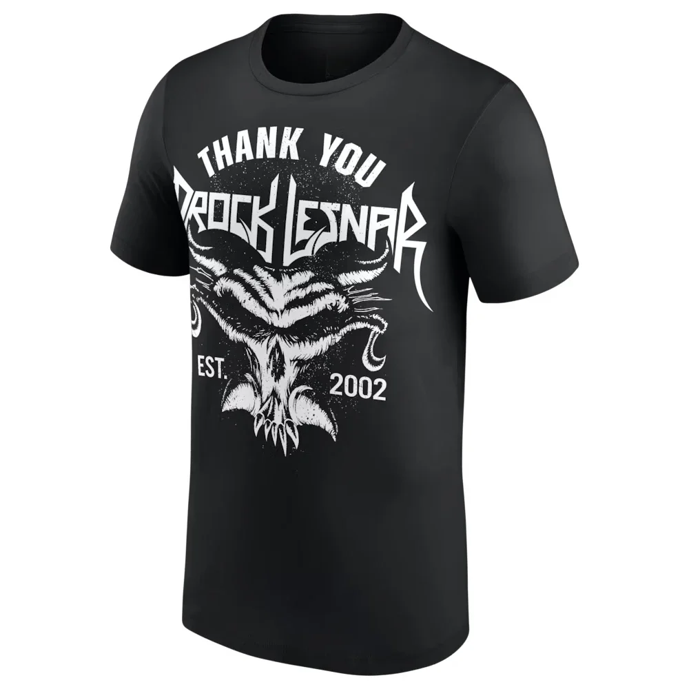 Men's Black Brock Lesnar Thank You Brock T-Shirt 3D Printed Sports Quick Dry Short Sleeve Top Daily Casual Plus Size T-Shirt 5XL