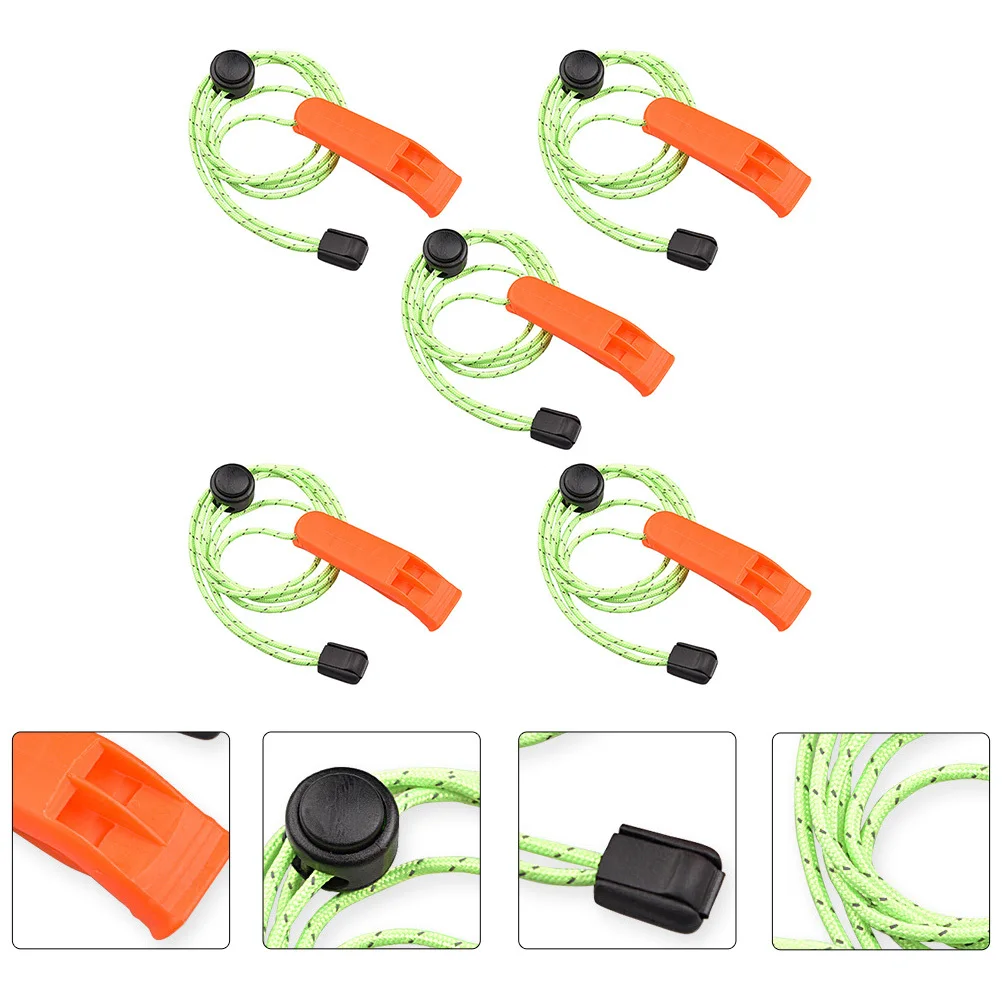 5 قطعة صافرة عالية التردد تصميم ممتاز لتدفق الهواء حالات الرطب والجاف أدوات خارجية للتخييم في حالات الطوارئ