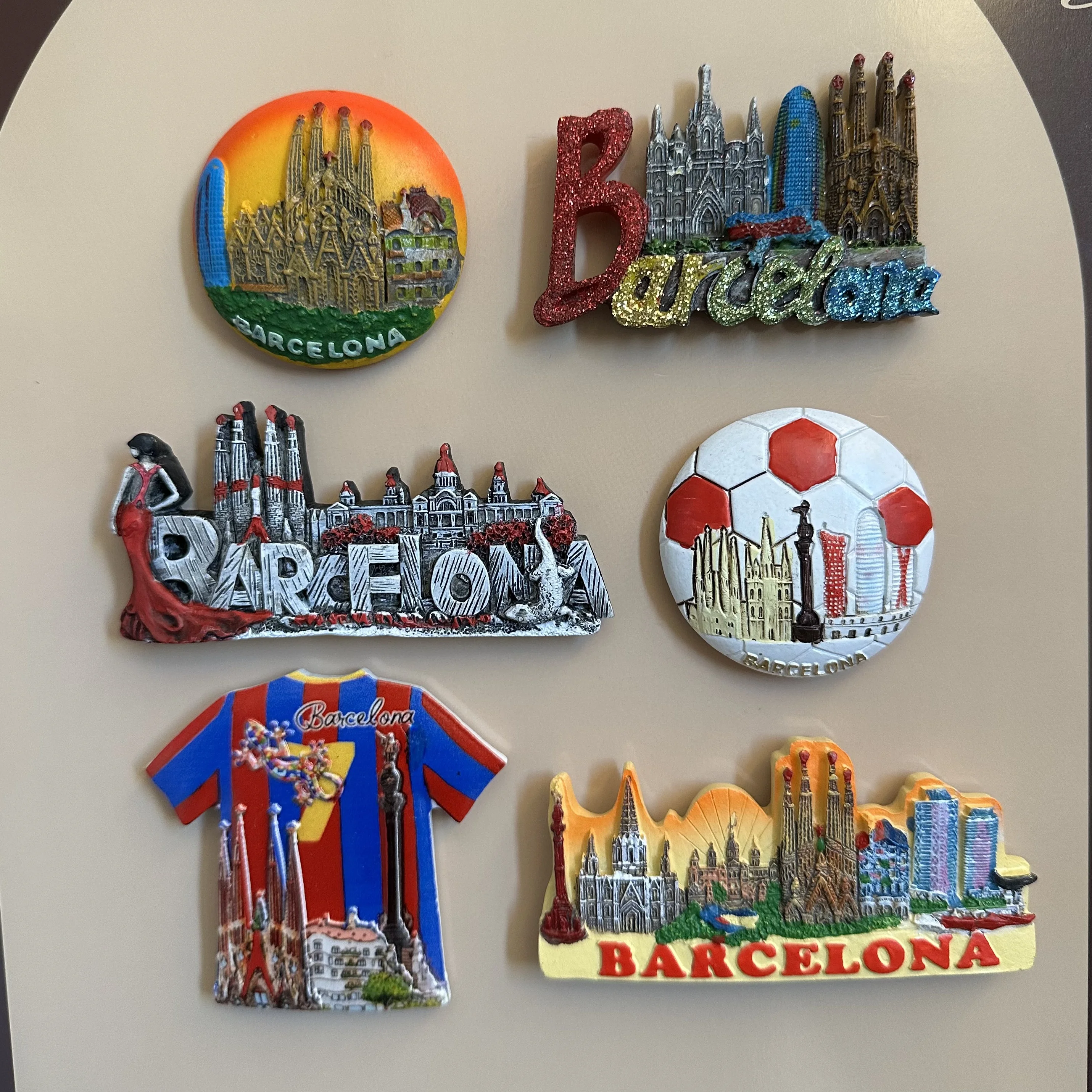 Barcelona 3D Fridge Magnets Ornament Souvenir Spain Resin Refrigerator Magnets Sticker Collection Handicraft Home Decoration