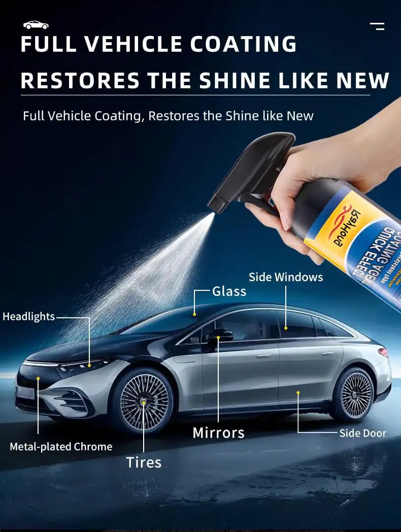 3-in-1 Hoge Bescherming Snelle Auto Coating Spray 2025 Geavanceerde Auto Snelwerkende Coating Agent Spray Auto Polish Set met Spons Tow