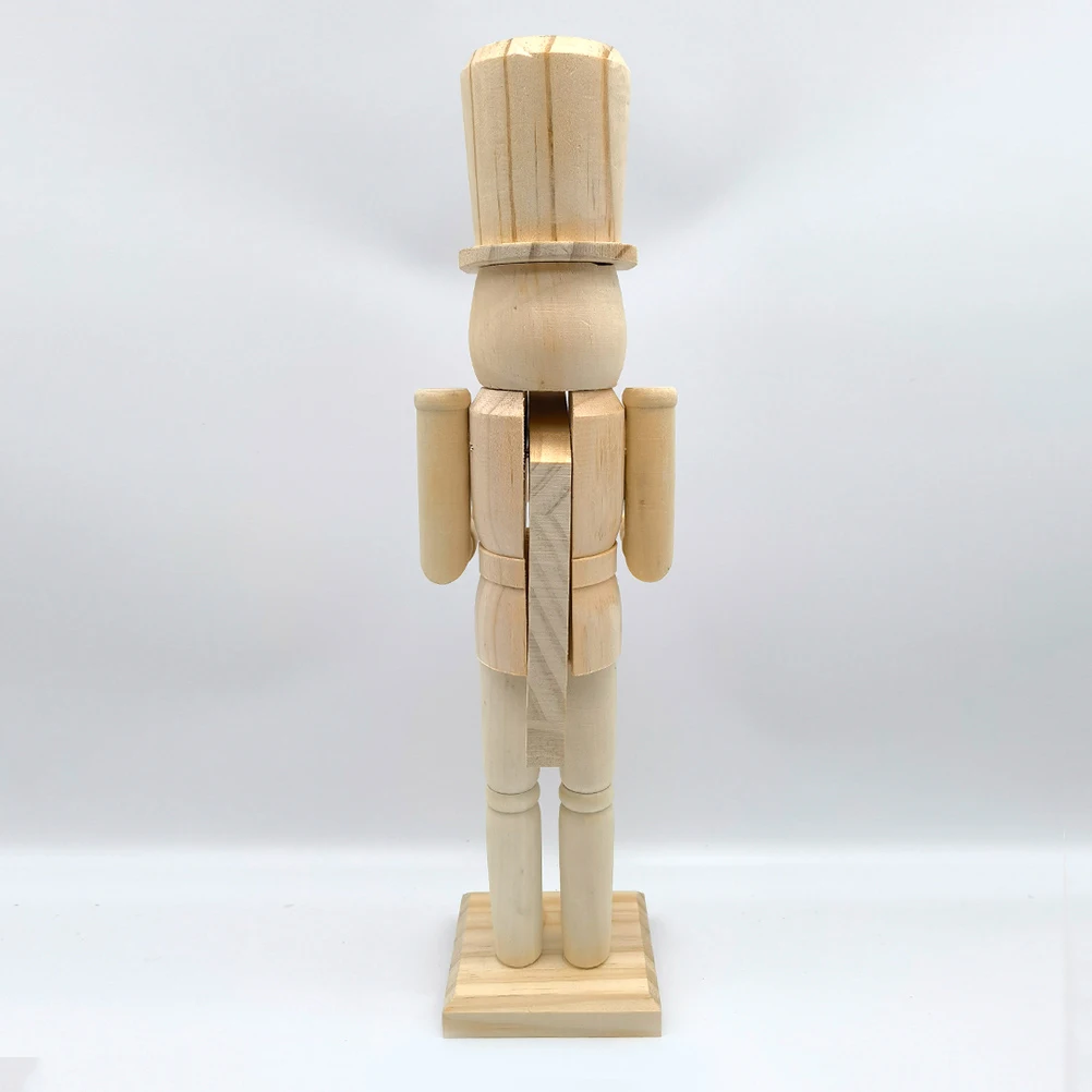 

Christmas Wooden Unfinished Diy Blank Unpainted Puppet Craft Home Decoration Nutcracker Ornament Xmas Gift Wood Nutcracker Decor