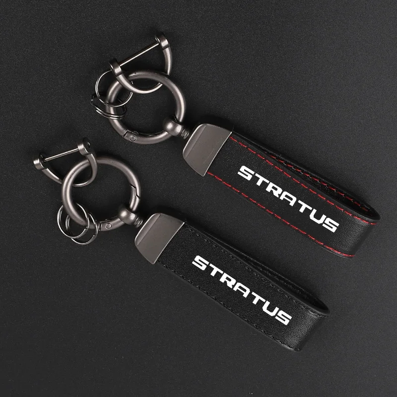 Leather Keychain Degree Rotating Horseshoe Buckle Fine Key Ring for DODGE Stratus