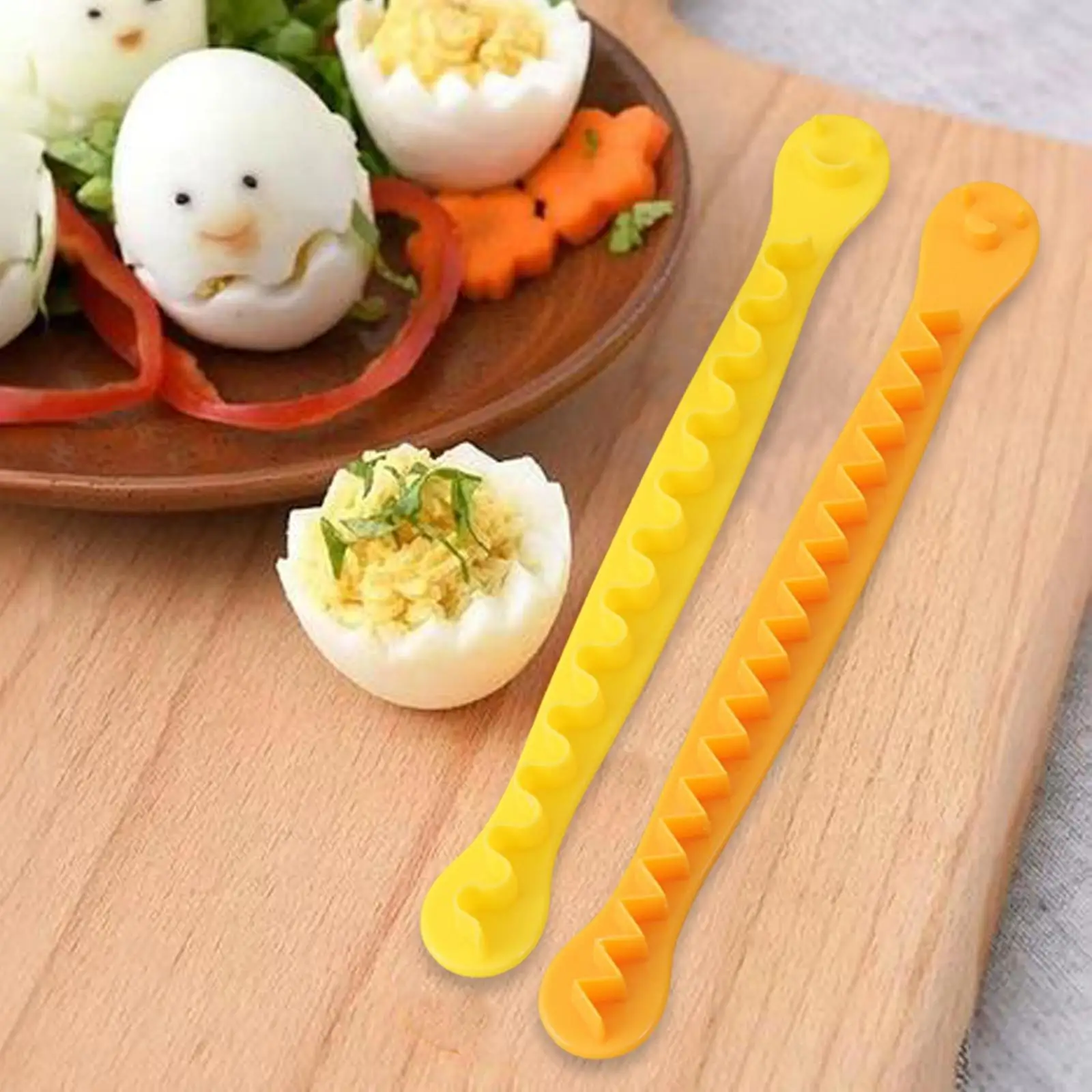 

2x Eggs Carving Cutter Creative Kitchen Accessories Fancy Cut Edge for Snack