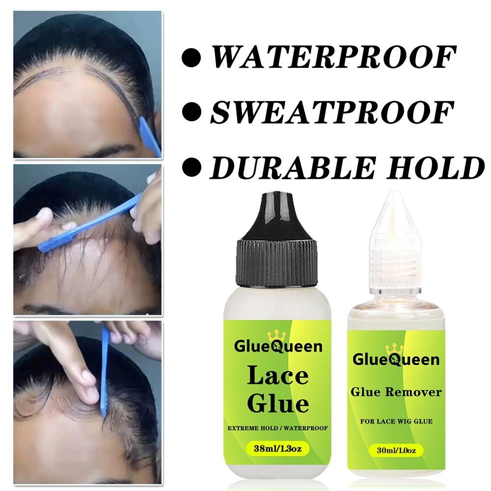 38ml 1.3oz Wig Glue Waterproof Hair Replacement Adhesive Sweatproof And 30ml 1oz Glue Remover For Lace Front Wig