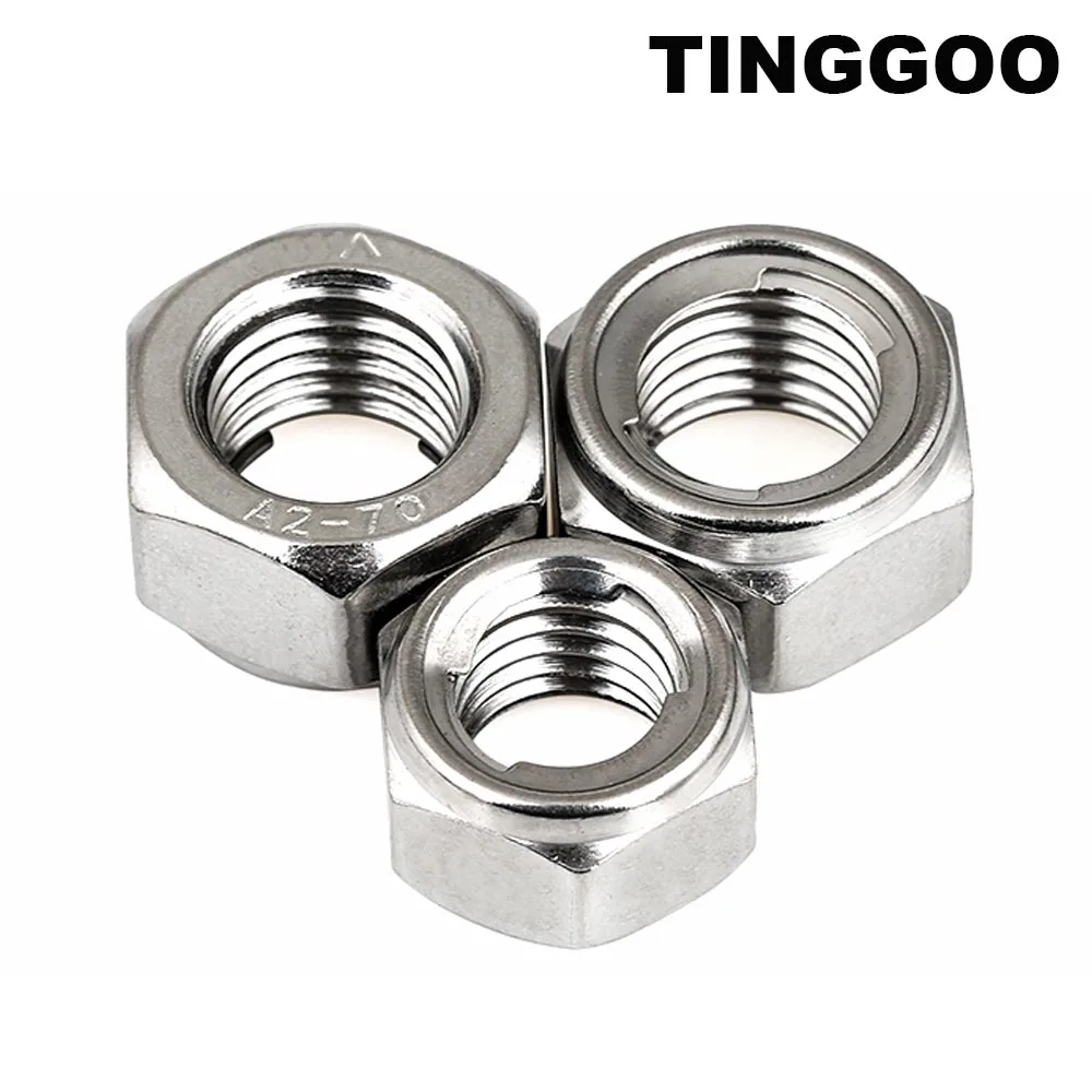 

2/5/10pcs M3 M4 M5 M6 M8 M10 M12 M14 M16 DIN980 GB6184 304 A2 Stainless Steel All Metal Insert Hex Hexagon Self Lock Nut Locknut