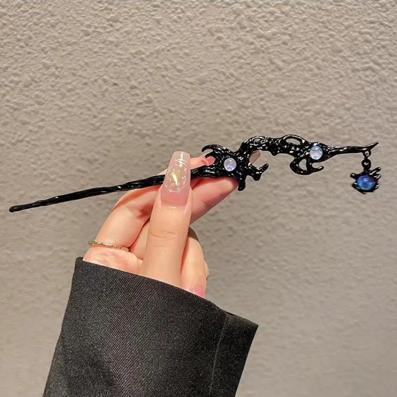 Bastões de cabelo de pedra da lua vintage estilo chinês simples pauzinho de cabelo grampos de cabelo grampos de cabelo femininos joias acessórios para cabelo