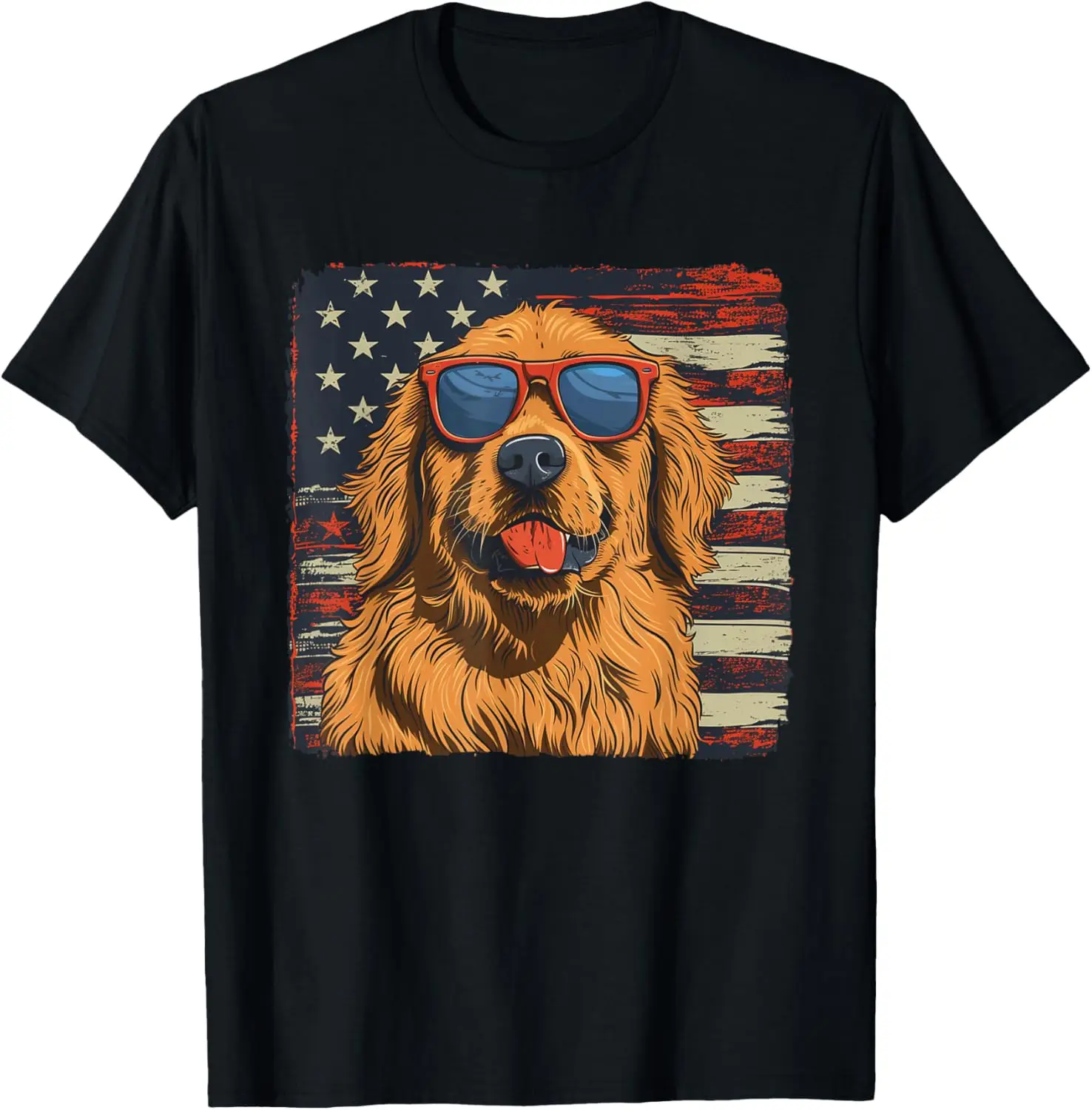 

Golden Retriever American Patriot Shirt 4th of July T-Shirt