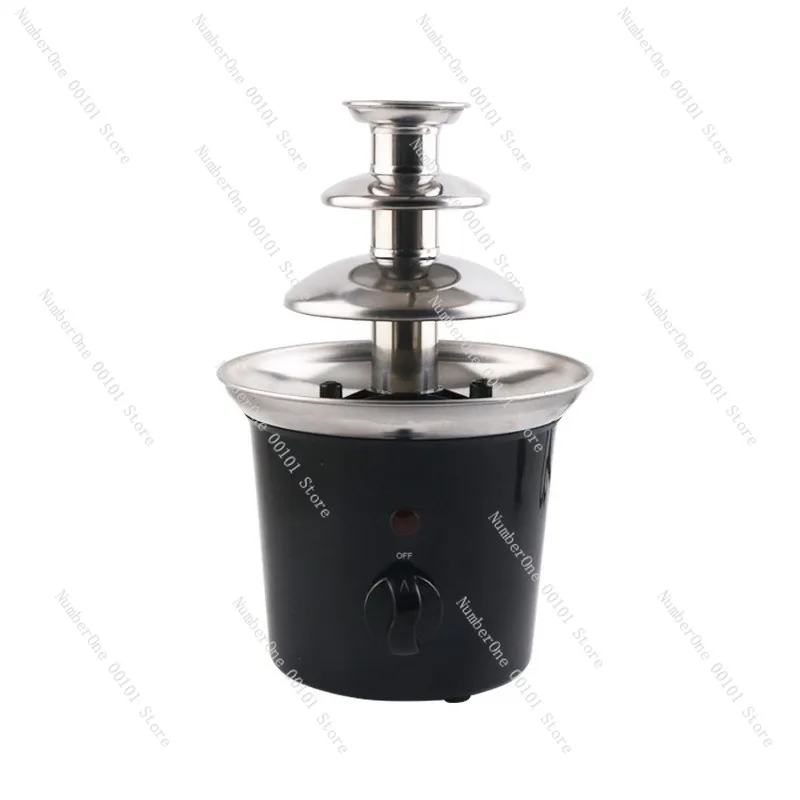 Mini máquina de fuente de Chocolate, torre de fusión eléctrica para uso doméstico, máquina de postre de cascada fundida de acero inoxidable