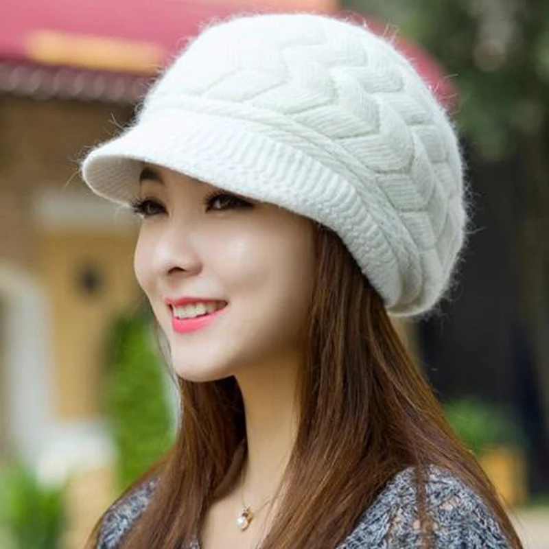 Fashion Warm Winter Women Beret Braided Baggy Knit Crochet Beanie Hat Ski Cap Solid Stylish Cute Knitted Hat 2025 NEW Caps