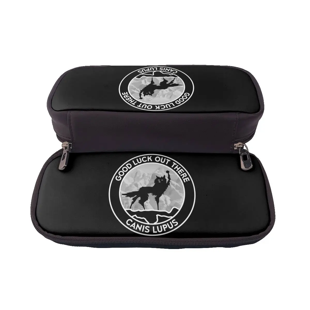 Fantastic Mr Fox - Wolf - Canis Lupus - Fill Leather Pencil Case for Gifts Pen Box Pencil Bag Stationery Supplies Pen Holder Bag