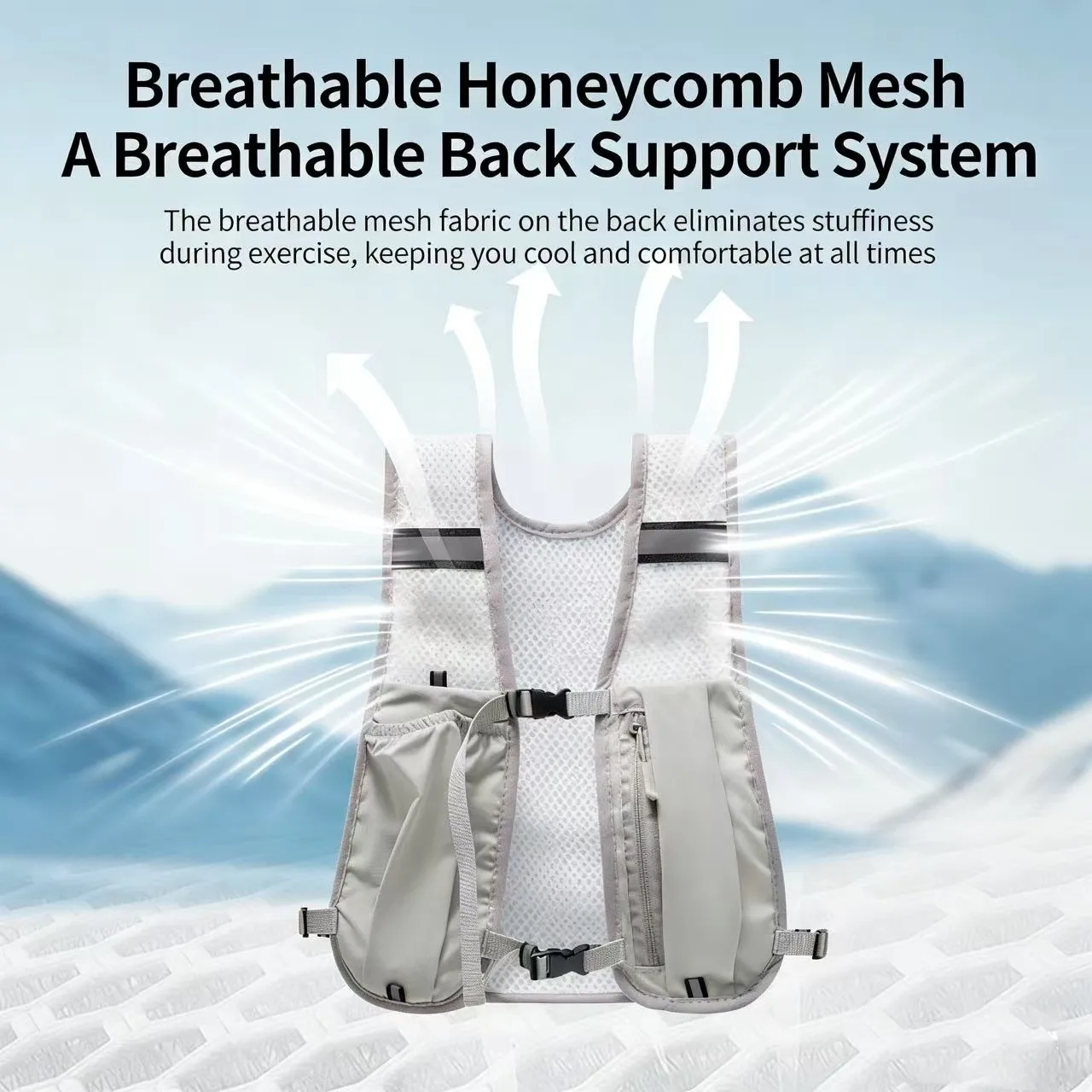 

Жилет для хранения бутылок с водой для пешего туризма и бега для взрослых, дизайн со светоотражающей полосой, дышащая легкая нагрудная сумка с держателем для телефона