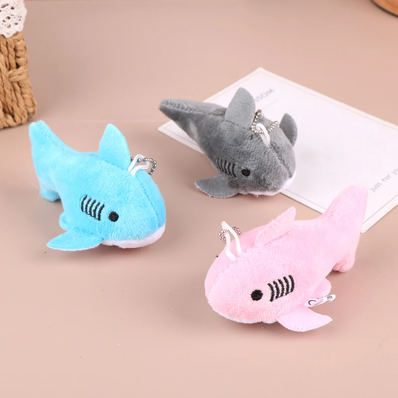 Cute Shark Plush Doll Toys Keychain Pendant Cartoon Ocean Animal Small Shark Soft Stuffed Keyring Backpack Charms Bag Decor Gift