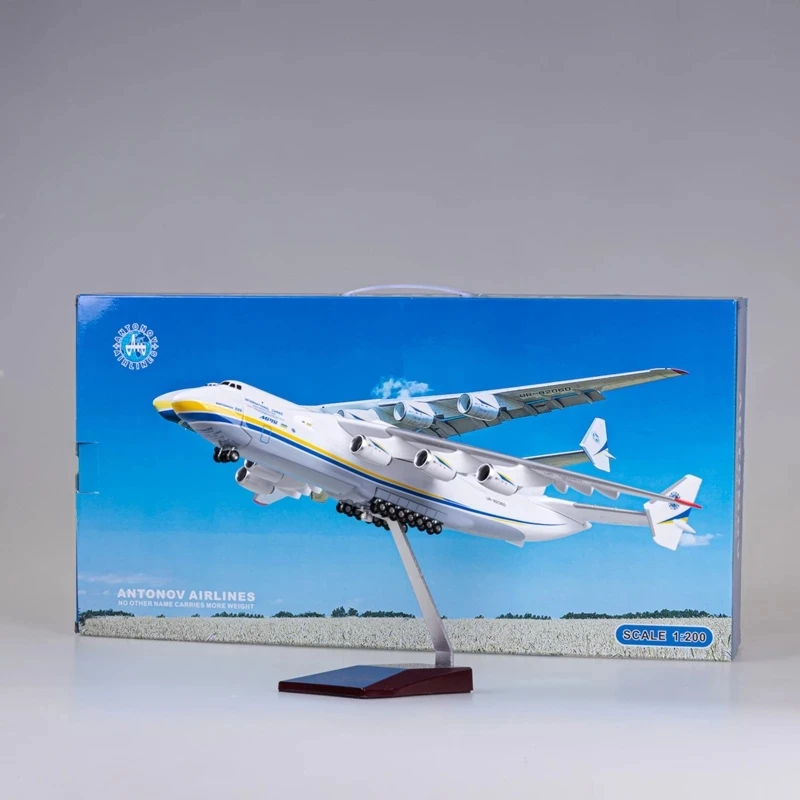 1/200 Scale 42CM Antonov AN-225 AN225 Mriya Transport Aircraft Resin Plastic Replica Model Home Decoration Boy Toy Series