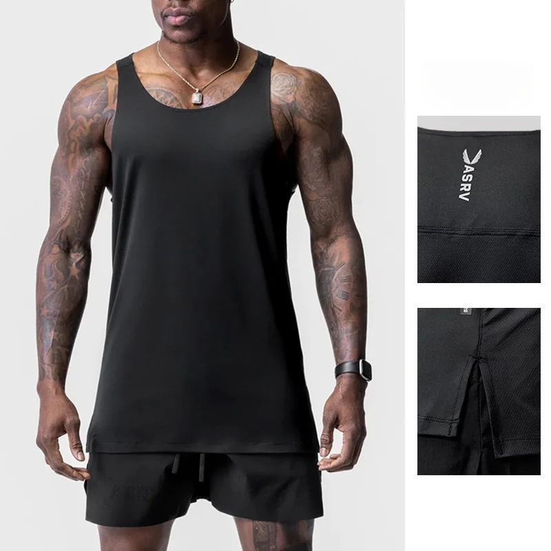 Summer Bodybuilding Tank Top Men's Gym Vest Sleeveless Workout Shirt Muscle Fitness Running Singlet Casual Athletic Wear