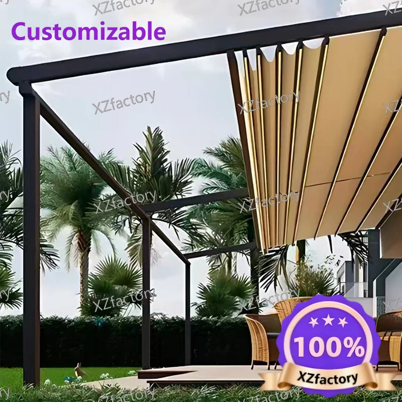 

Factory Direct 2026 Top RatedLimited Deal Motorized Retractable Awning Aluminum Pergola Outdoor pergola Terrace Garden Sun Shade