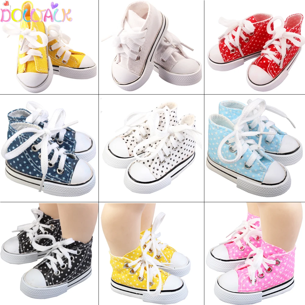 Canvas Doll Shoes For 1/3 BJD Doll Mini 7.5cm High-top Canvas Sneakers For Russian DIY,60cm Barbi Doll Best Gift