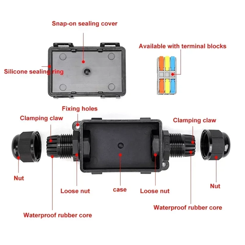 M20 PG9 2-Way with terminal 2 to 2 Outdoor Waterproof Junction Box 3 to 3 Buried Street Lights Splitter 4 to 4 Sealed Connector