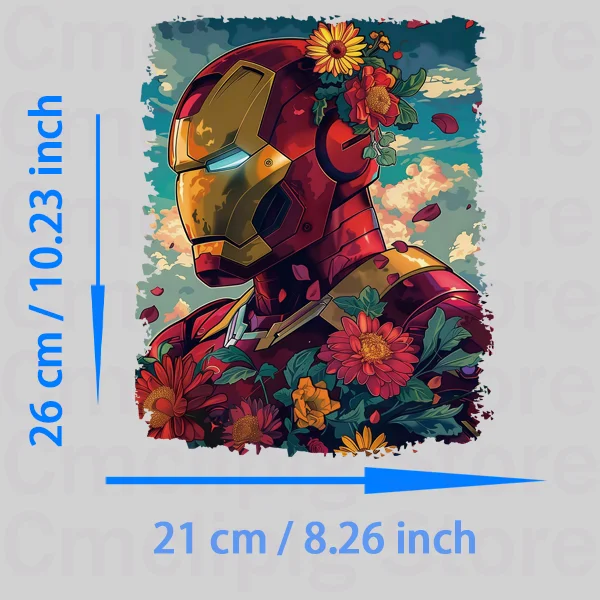 Marvel Iron Man stripes appliques Iron on patches DIY Sewing for children self-adhesive vinyl stickers