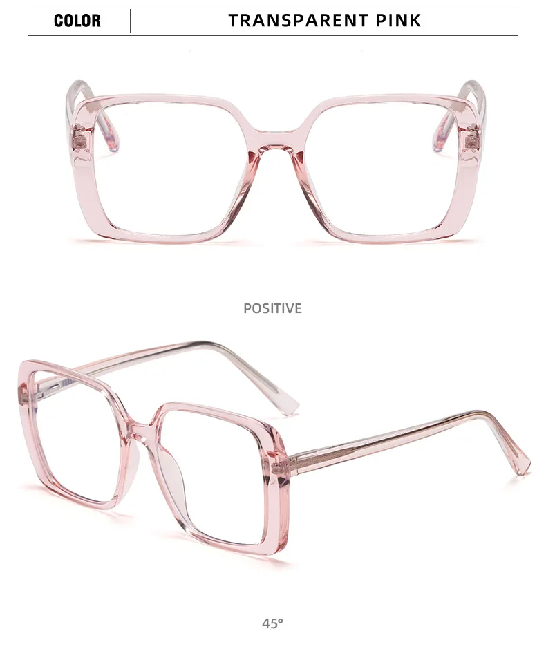 Luxus Vintage transparente übergroße quadratische Lesebrille Frauen Computer Brille Anti Blaulicht Brille Presbyopie Brille – Detail 18