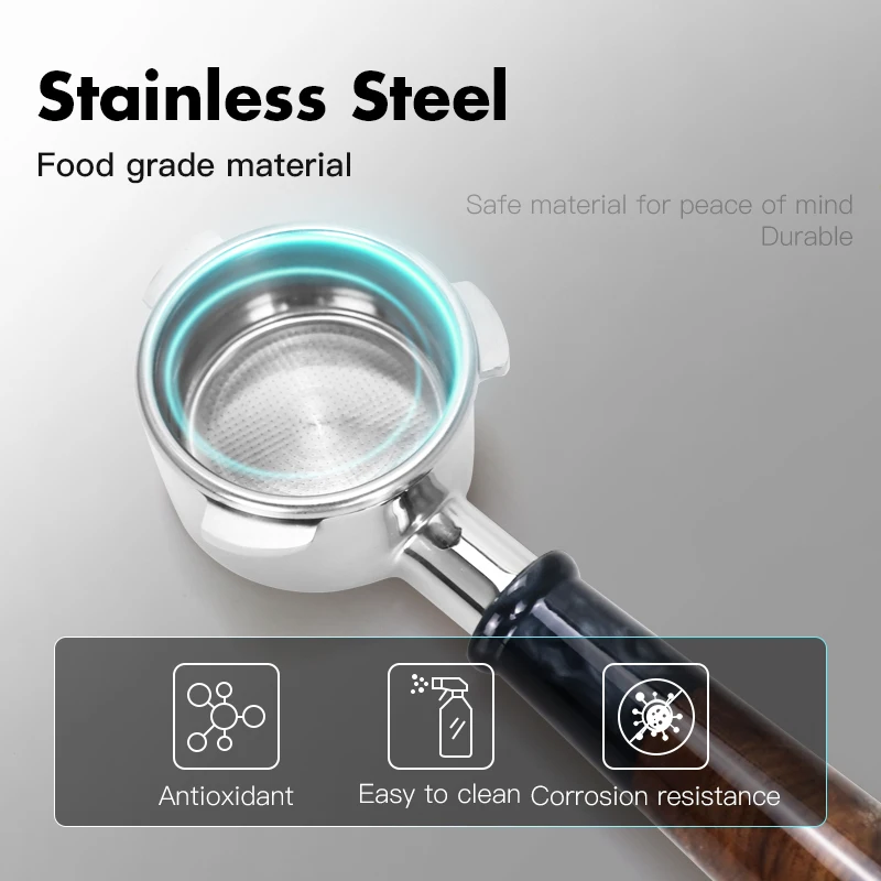 Portafiltro sin fondo para café, doble boquilla, 54mm, acero inoxidable, accesorios para máquina de café expreso Breville serie 8, herramientas para barista