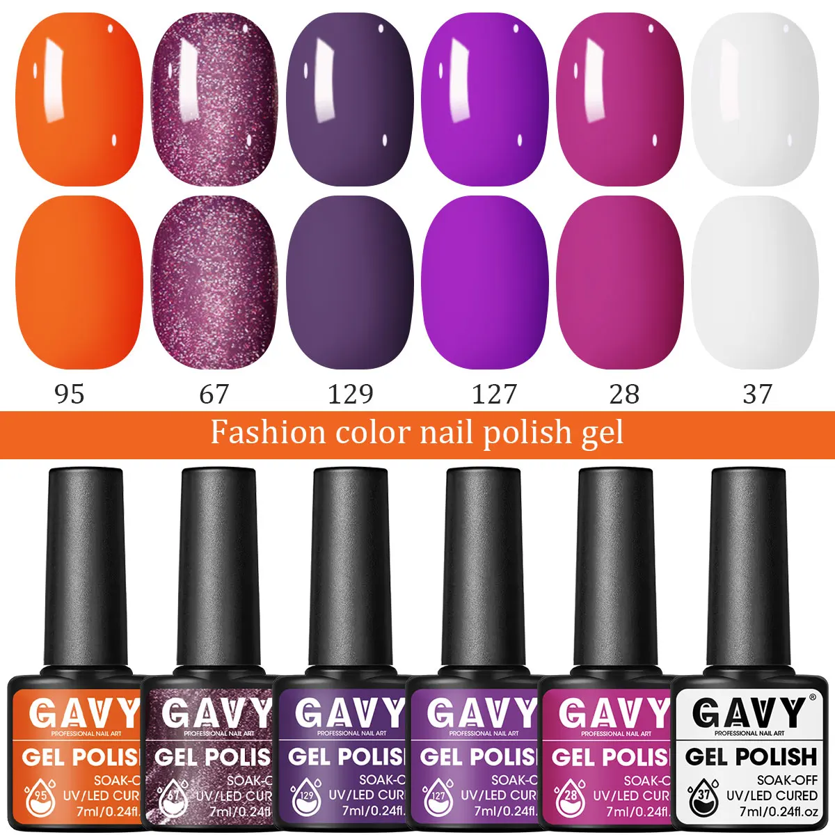 GAVY 6本入りネイルポリッシュセット - 豊富な色展開、ホルムアルデヒドフリー、サロンでの使用、自宅での使用、またはホリデーギフトとして最適。