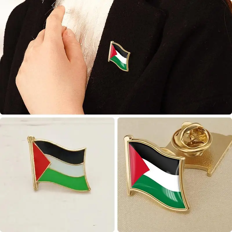 Palestine National Flag Pin Country Flag Metal Lapel Pin Palestine Brooch Badges for Clothes Bag Hat Collar Accessories