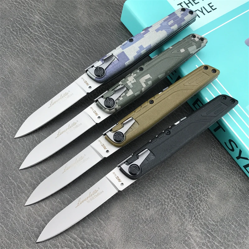 AKC Hunting Camping Survival Rescue Knife, Colorful ABS Handle for Men to Collect Folding Knife