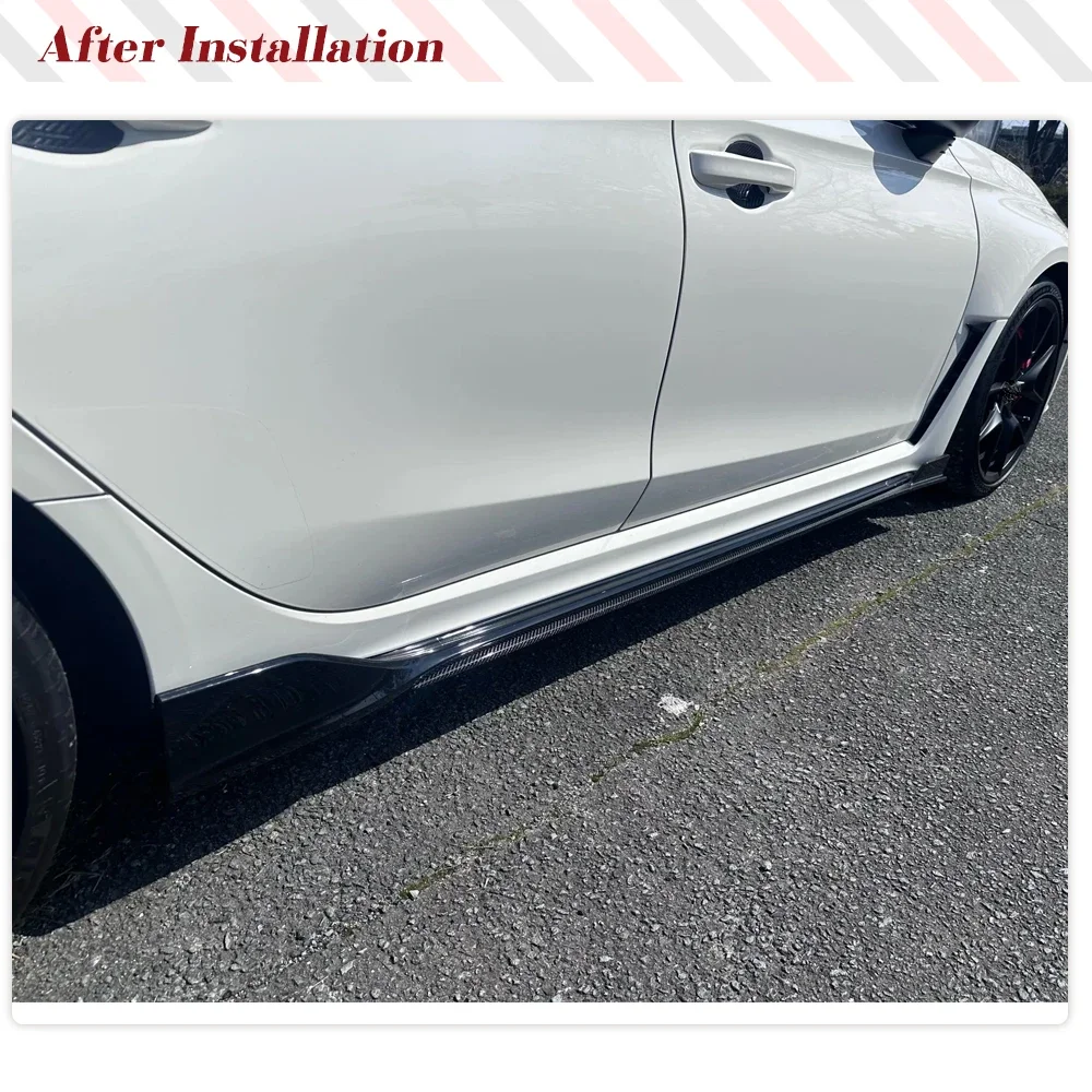 Faldones Laterales de Fibra de Carbono para Honda Civic Type R 11ª Generación 2022 2023, Extensiones de Panel Inferior
