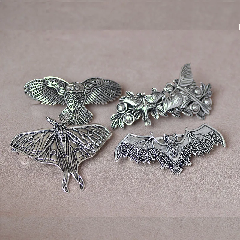 Viking hair clip, French hair clip, Gothic witch spring clip accessory, butterfly, bat, animal headwear, women's hair accessory view 6