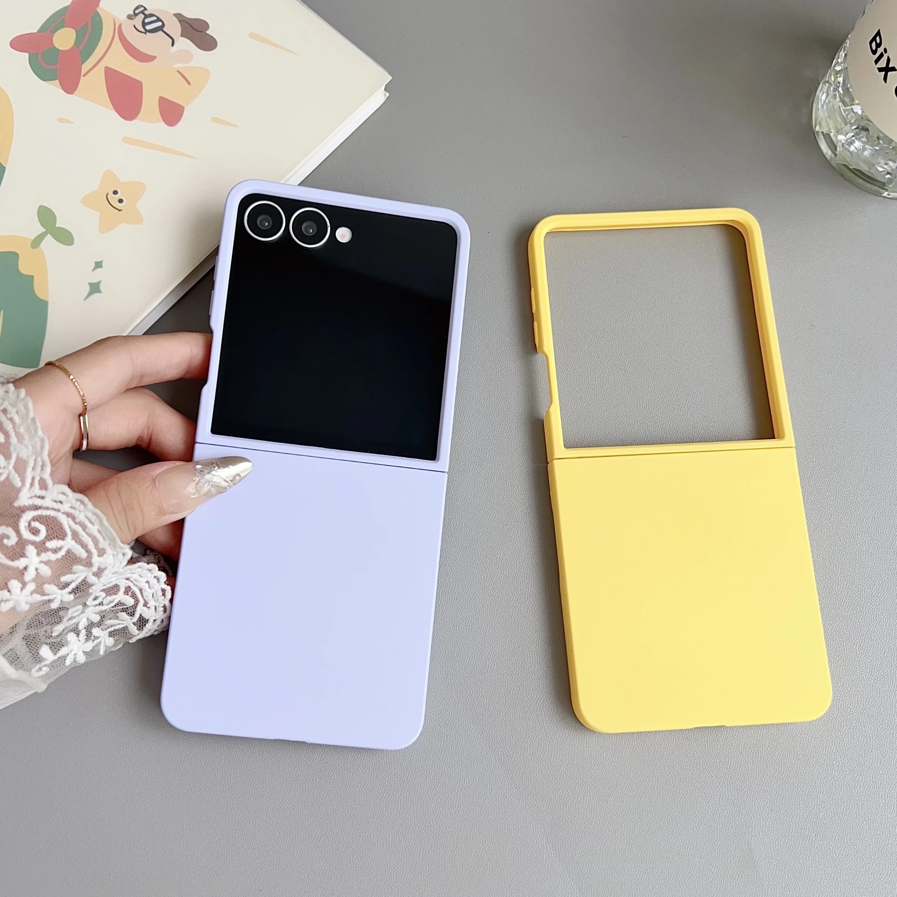 Für Samsung Z Flip 7 6, luxuriöse, ultradünne, matte Hülle für Samsung Galaxy Z Flip 6, 4, 3, 5, Flip4, Objektivschutz, harte Silikonhülle