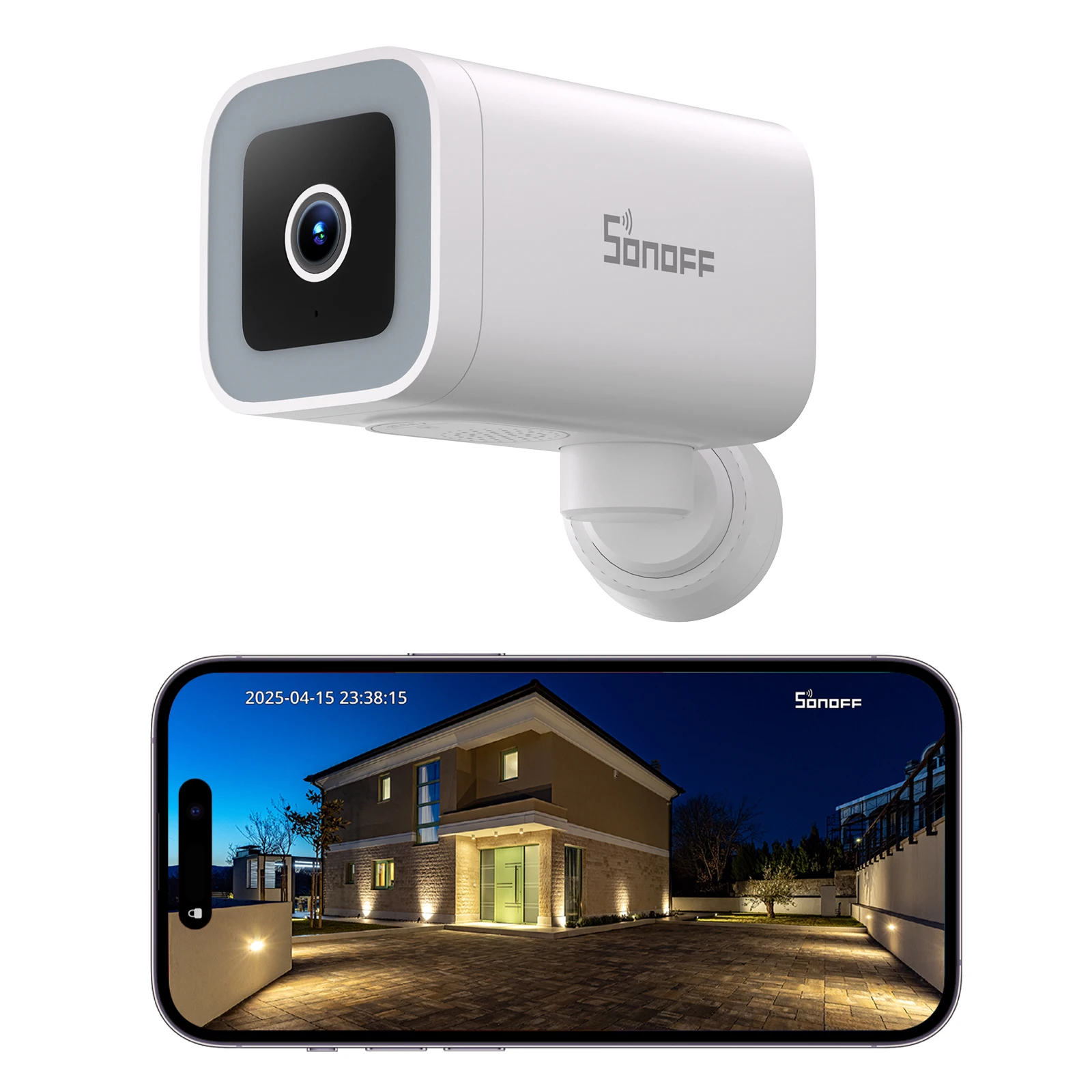 SONOFF CAM-B1P 2K HD Zewnętrzna Inteligentna Kamera Bezpieczeństwa z Detekcją Ludzi AI, Wodoodporność IP65, Inteligentne Śledzenie, Kolorowy Tryb Nocny — zdjęcie produktu 7
