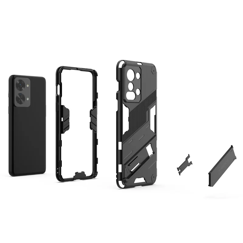 Dla Oneplus Nord 2T 5G Etui Armor Wstrząsoodporne Etui Na Telefon Dla One Plus Nord2T Nord 2T Uchwyt Stojak Wytrzymały Silikonowy Pokrowiec Coque