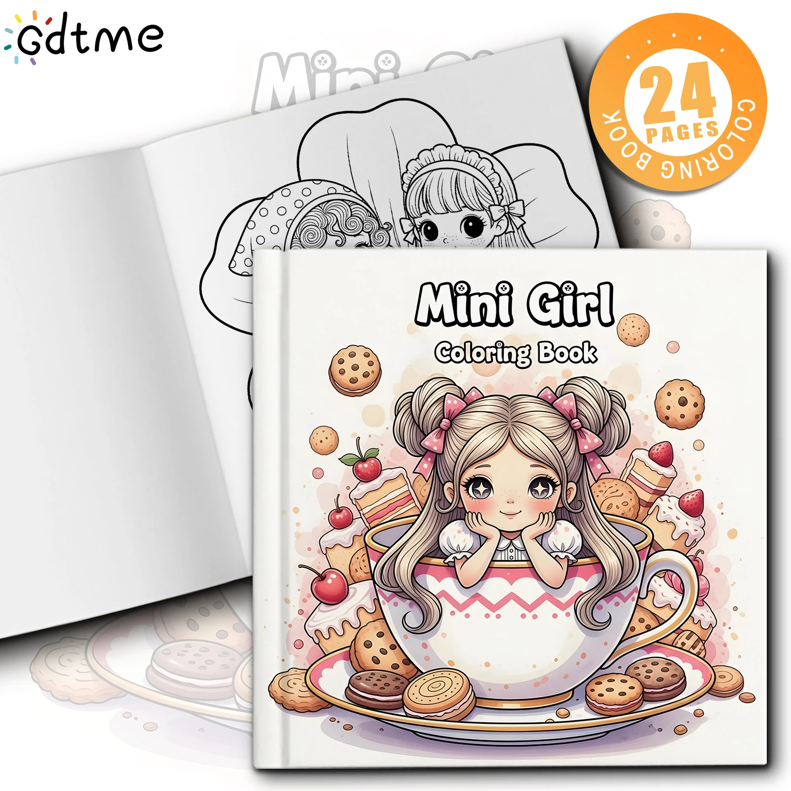 ミニガール 大人向けの大胆で簡単なパターンの塗り絵ブック かわいい描画ブック パーティーや誕生日に最適なギフト