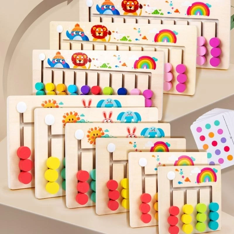 学習玩具 木製パズル カラーマッチングロジックゲーム 教育旅行玩具 対象年齢 3 4 5 歳 幼児 子供 15UB