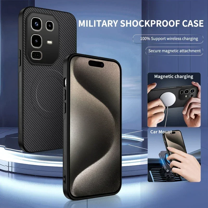 Casing Ponsel Silikon Pola Serat Karbon untuk Infinix 50S Note 50 Pro Plus 50X 5G 4G Casing Sampul Lembut Pengisi Daya Nirkabel Magnetik