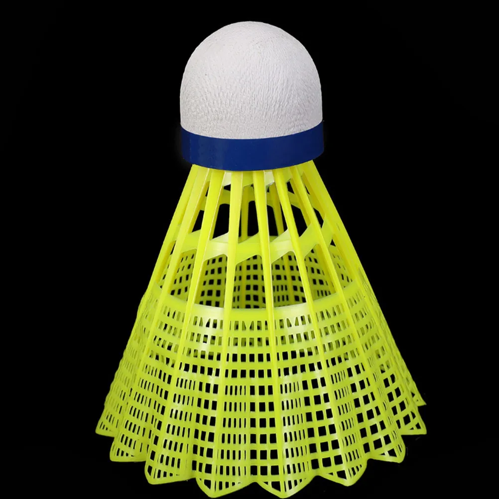 12Pcs Plastic Badminton Shuttlecocks High Durability Excellent Hitting Performance Rounded Cork Tip Suitable for School Sports