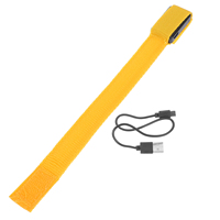 Chargeable Bracelets LED Rechargeable Wristbands Fabric Orange Waterproof Lighting Party DIY Decor Slow Flash Always