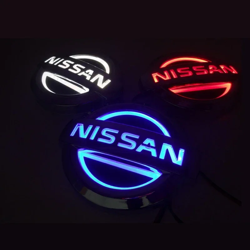 LED Auto Light Rear Badge Sticker for Nissan TIIDA X-TRAIL Geniss LIVINA Cedric Car Styling Emblem Decal Modification Decoration